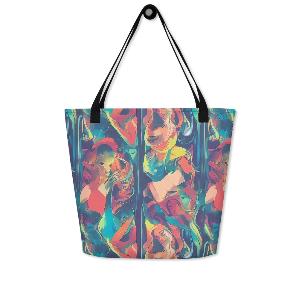 Neon Aurora on Large Tote Bag W/ Pocket — Front