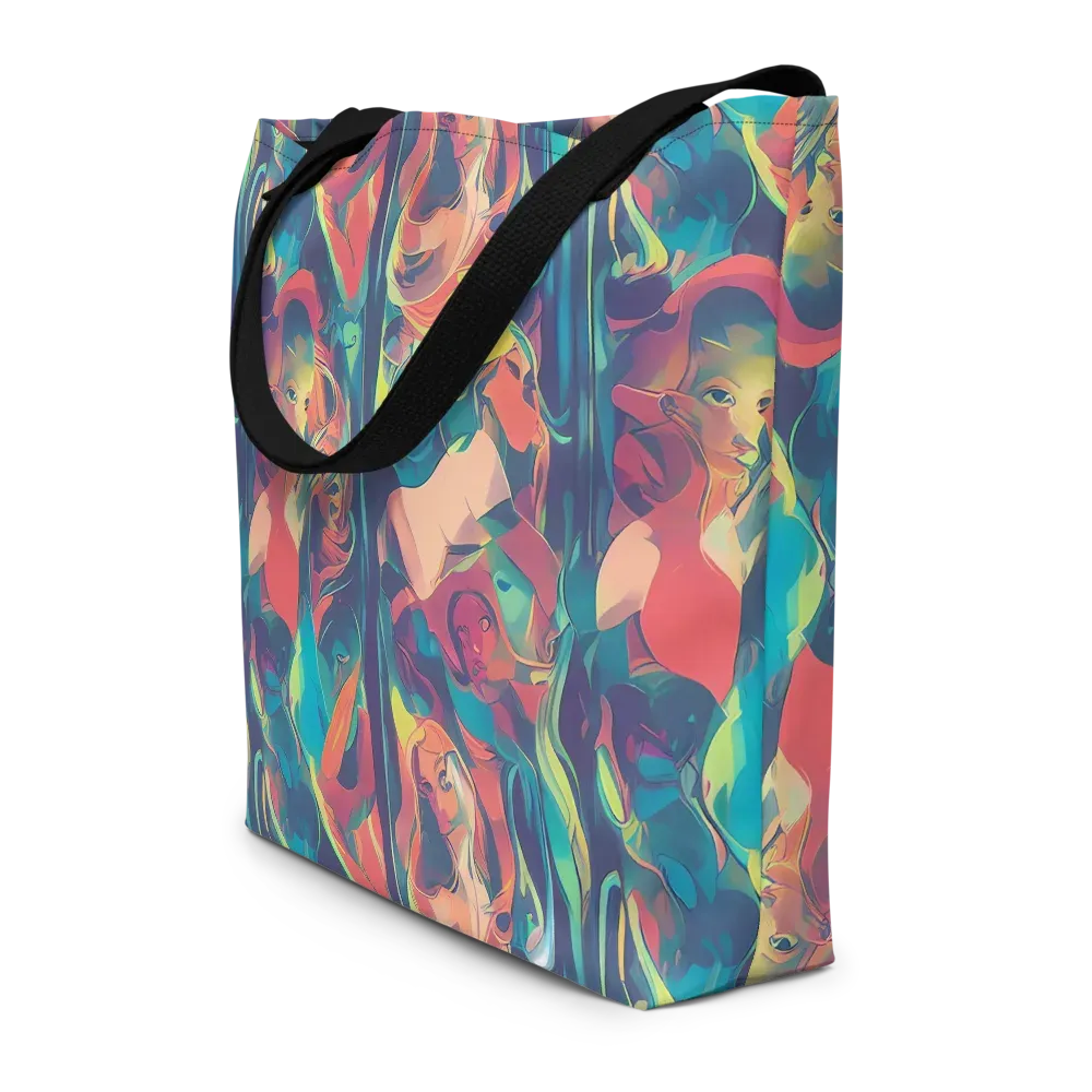Neon Aurora on Large Tote Bag W/ Pocket — Front