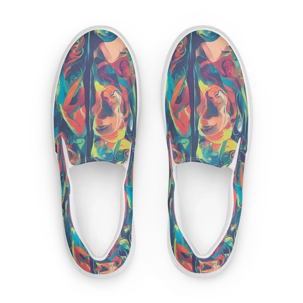 Neon Aurora on Women's Slip-On Canvas Shoes — Front