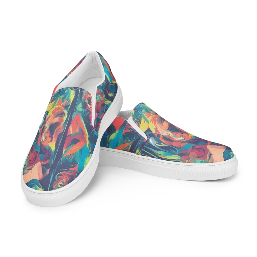 Neon Aurora on Women's Slip-On Canvas Shoes — Left Front