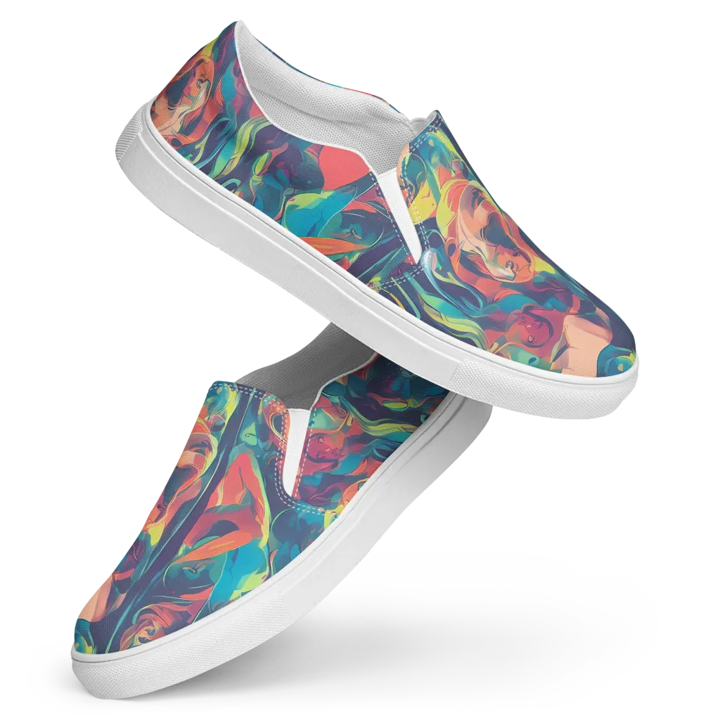 Neon Aurora on Women's Slip-On Canvas Shoes — Front