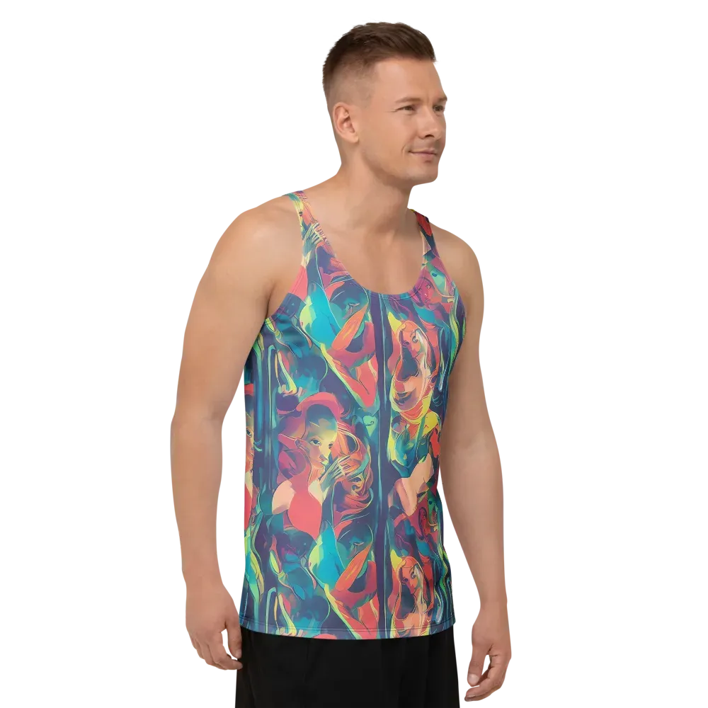 Neon Aurora on Men's Tank Top — Right Front