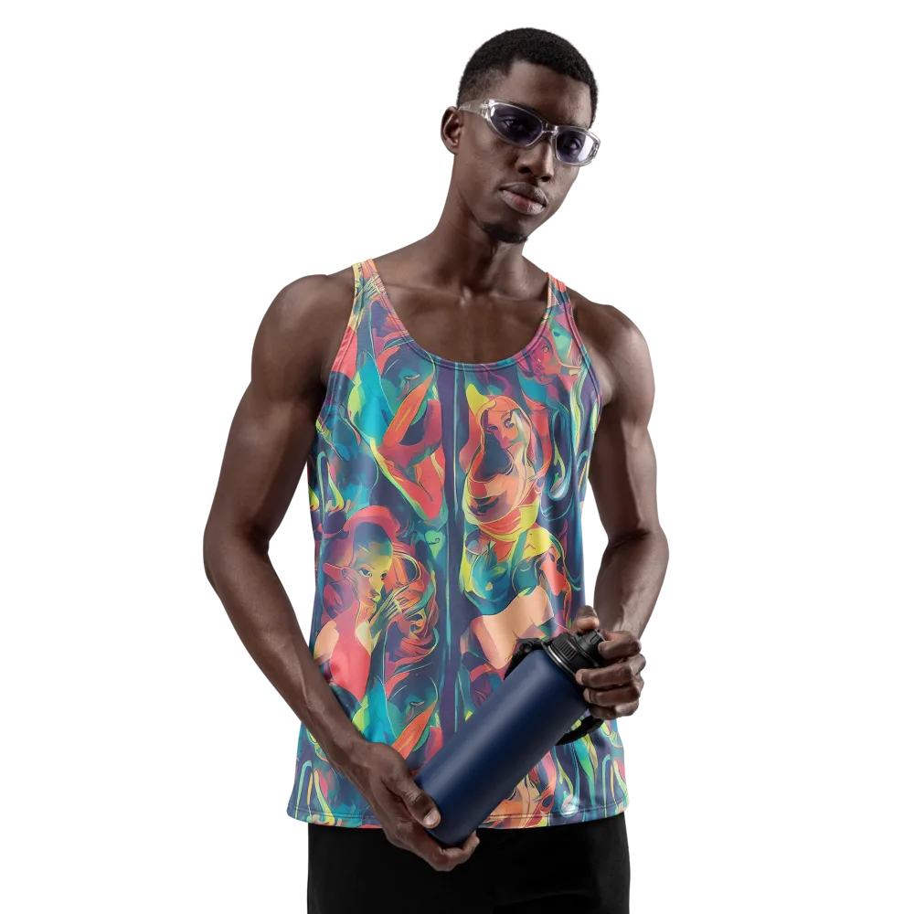 Neon Aurora on Men's Tank Top — Front