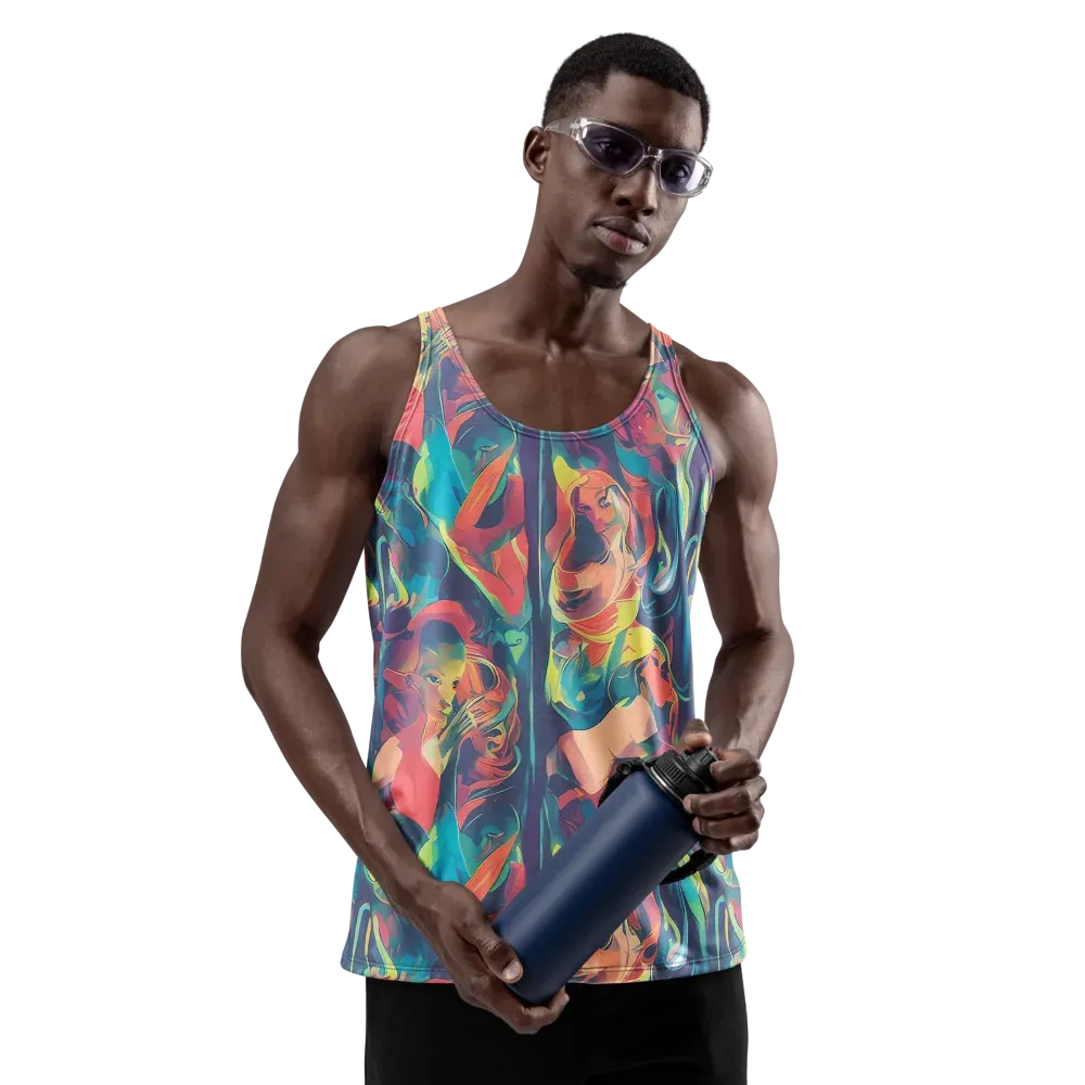 Neon Aurora on Men's Tank Top — Front
