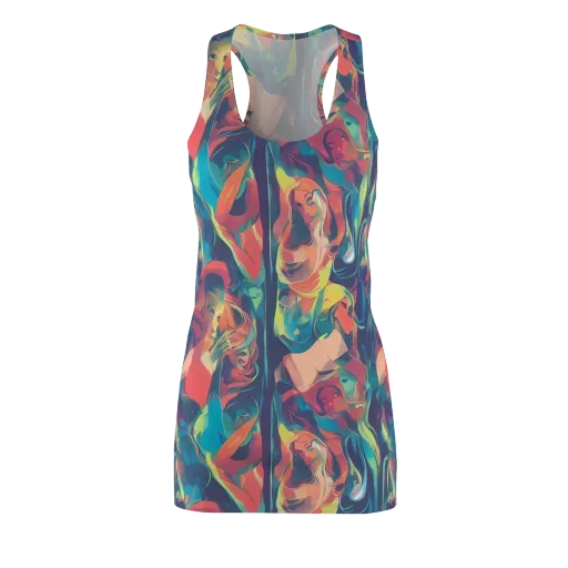 Neon Aurora on a Racerback Dress