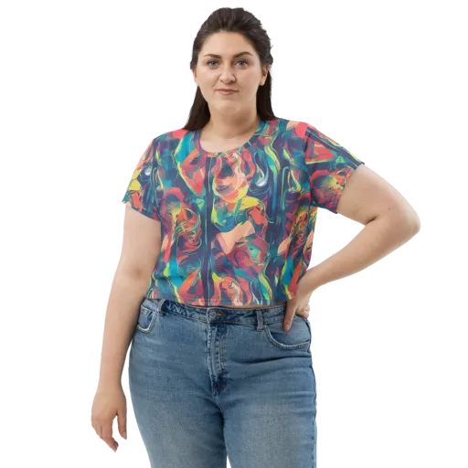 Neon Aurora on a Crop Tee