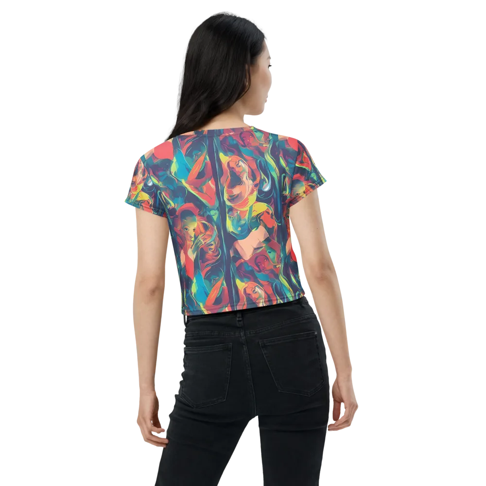 Neon Aurora on Crop Tee — Back