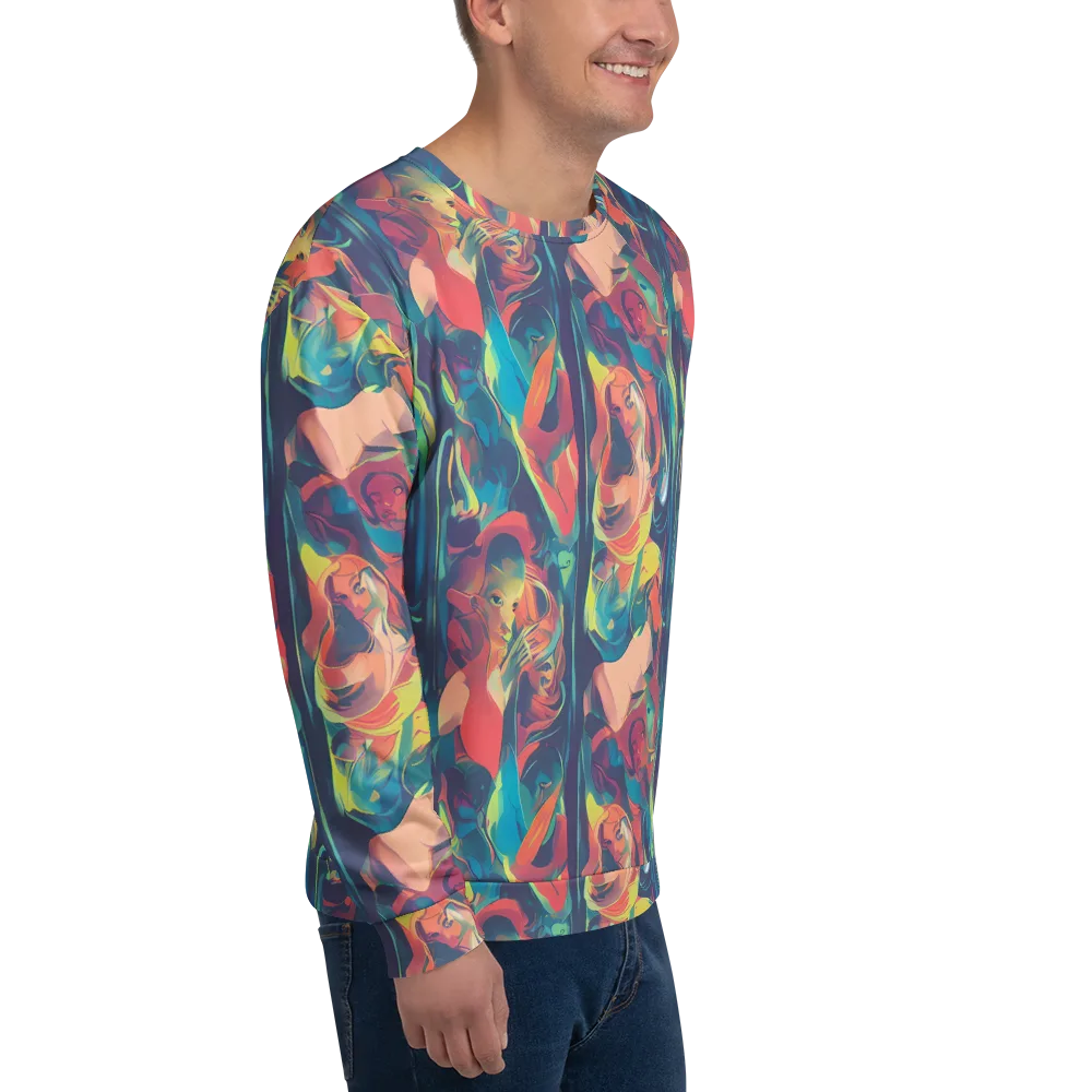 Neon Aurora on Sweatshirt — Right Front