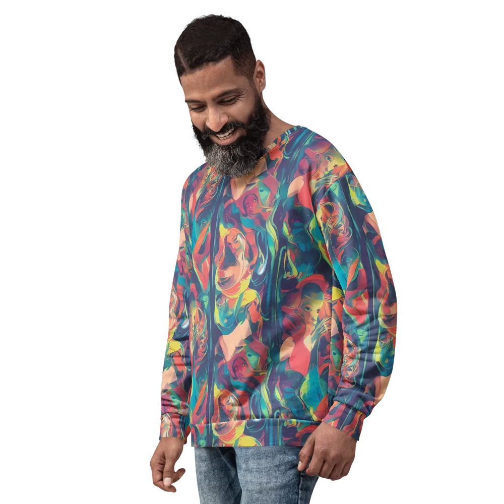 Neon Aurora on Sweatshirt — Left Front