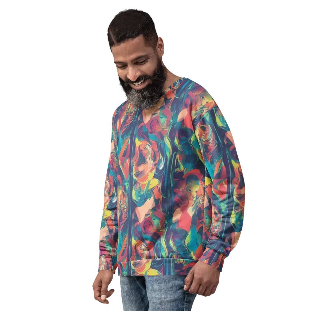 Neon Aurora on Sweatshirt — Left Front