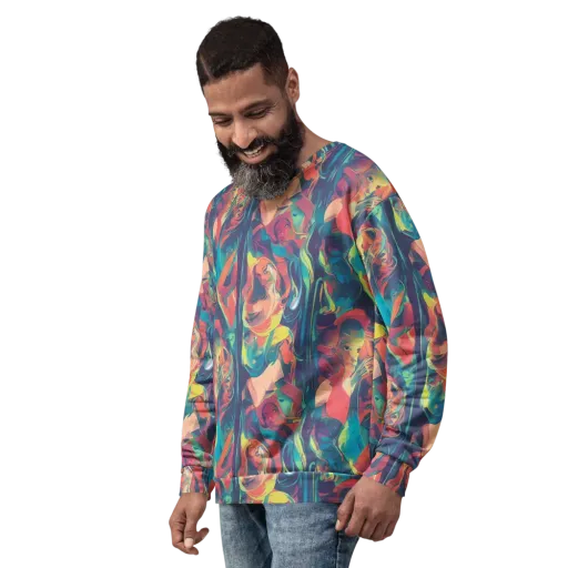 Neon Aurora on a Sweatshirt