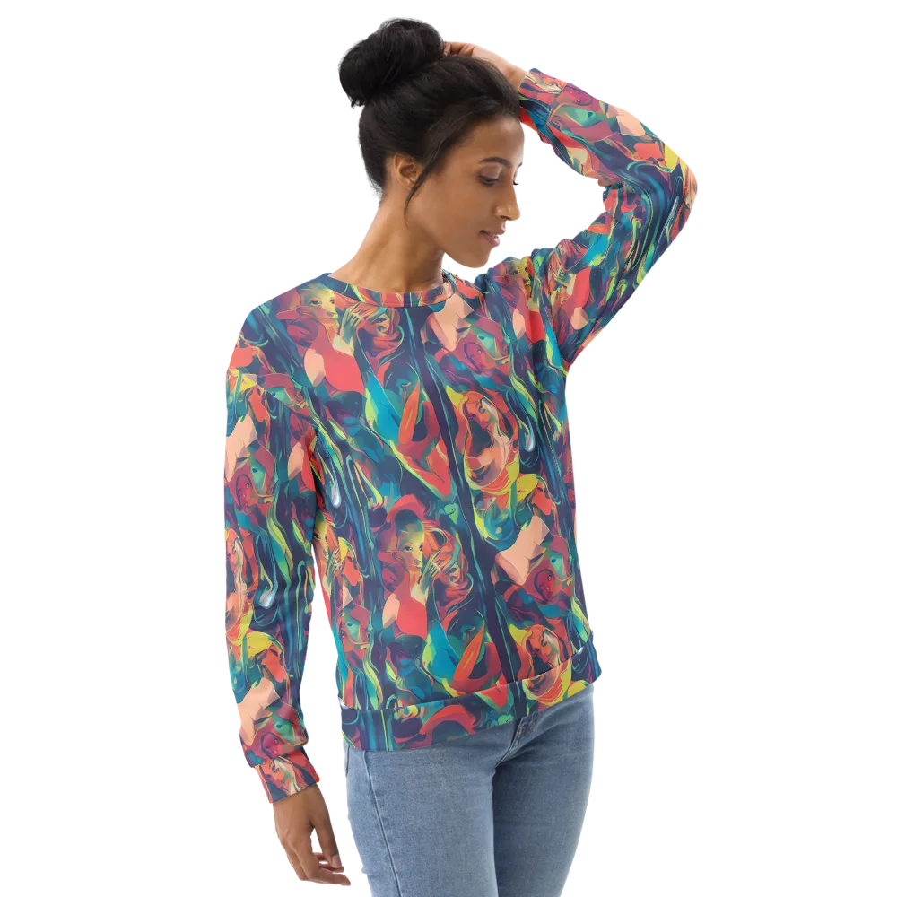 Neon Aurora on Sweatshirt — Right Front