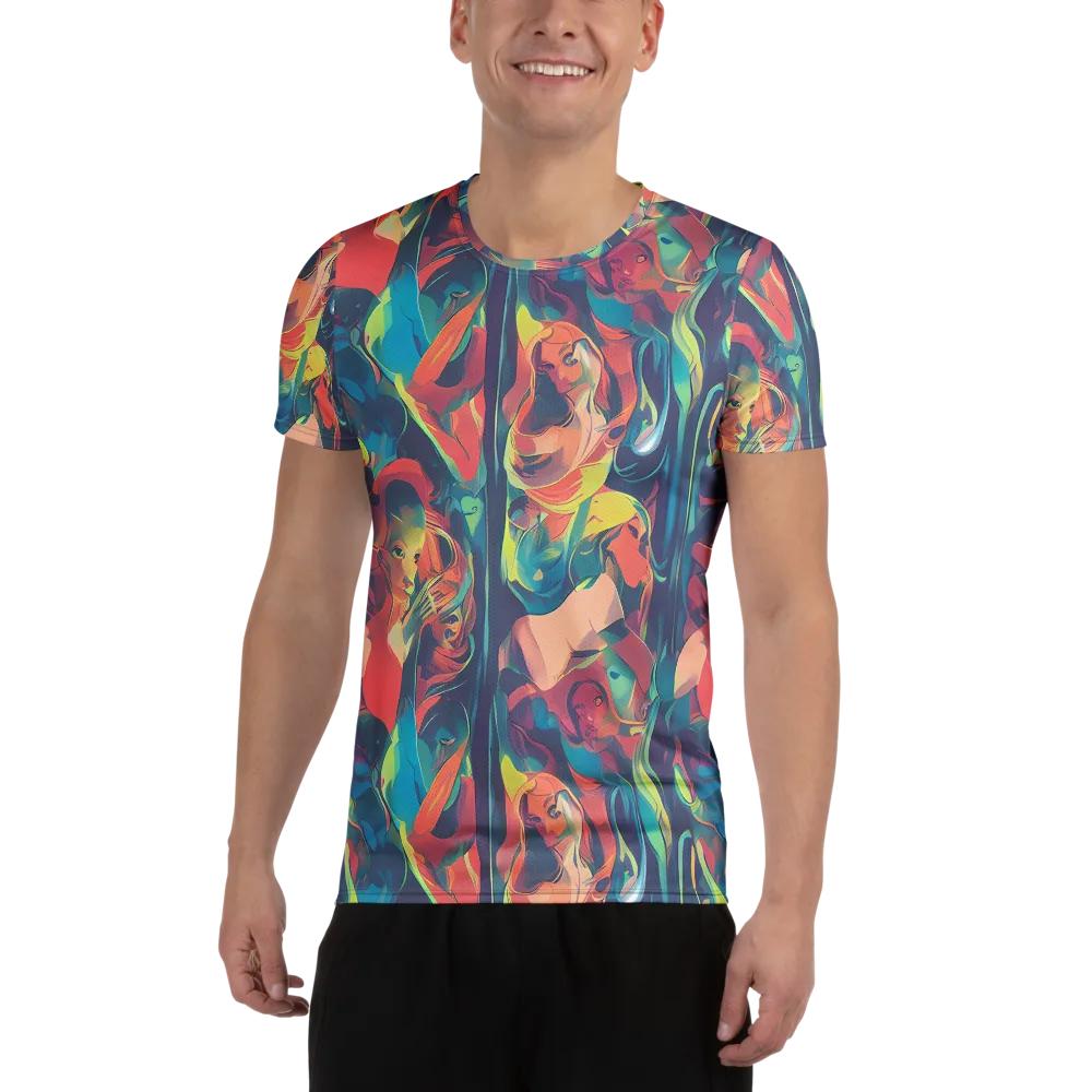Neon Aurora on Men's Athletic T-Shirt — Front