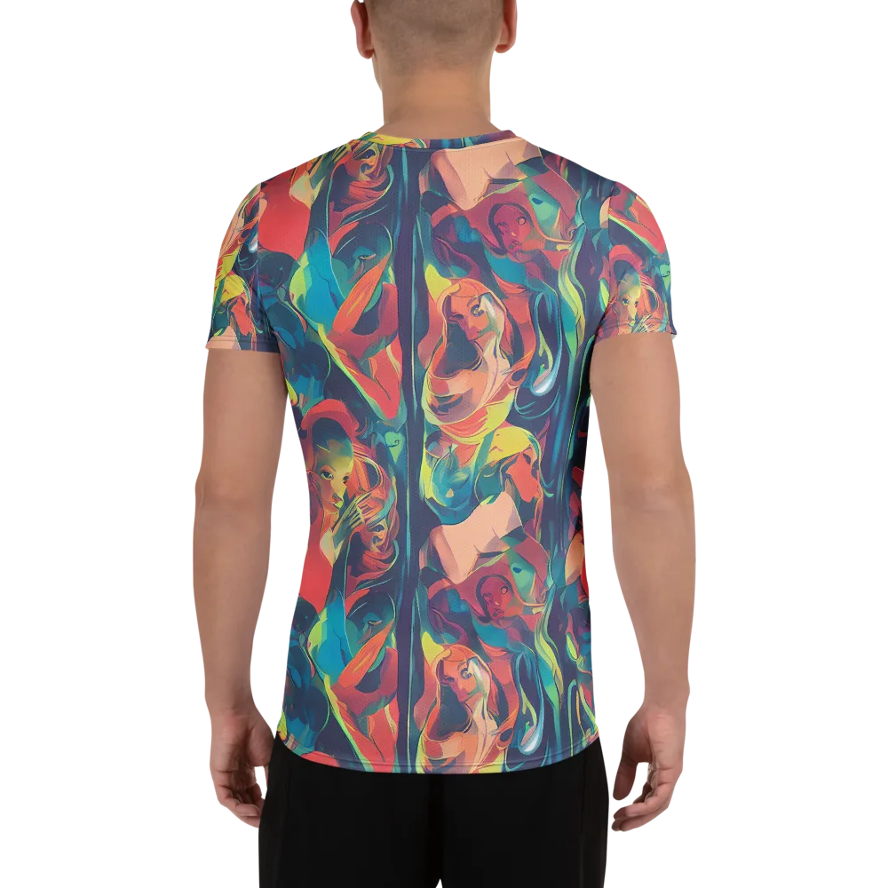 Neon Aurora on Men's Athletic T-Shirt — Back