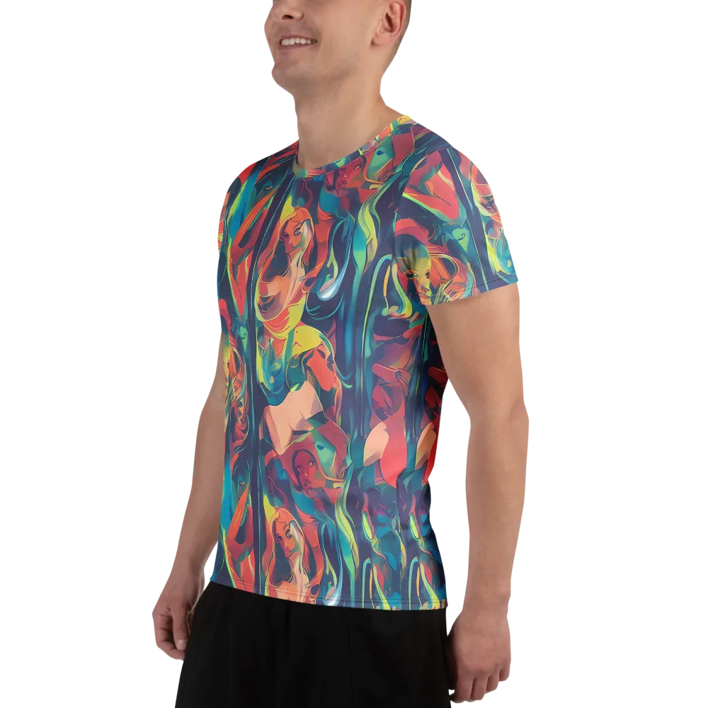 Neon Aurora on Men's Athletic T-Shirt — Left