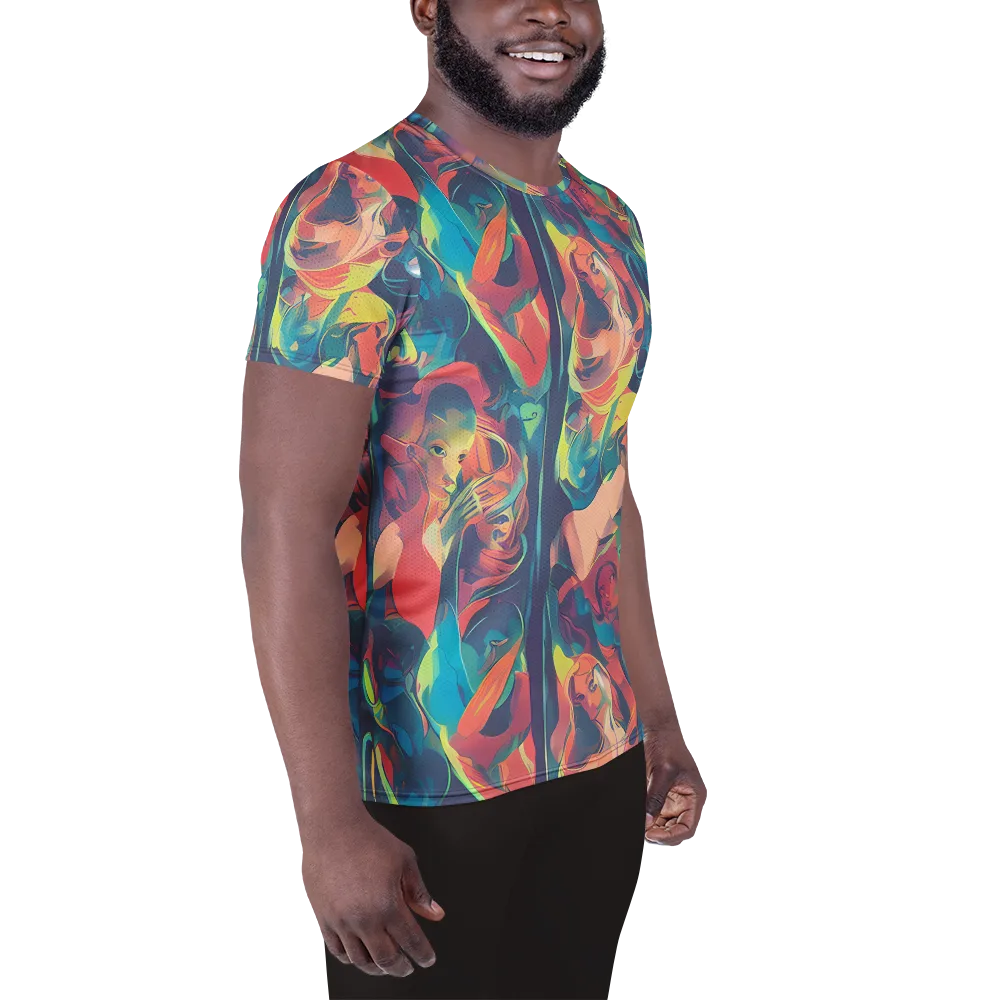 Neon Aurora on Men's Athletic T-Shirt — Right