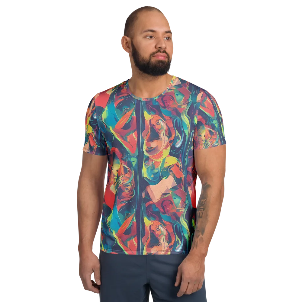 Neon Aurora on Men's Athletic T-Shirt — Front