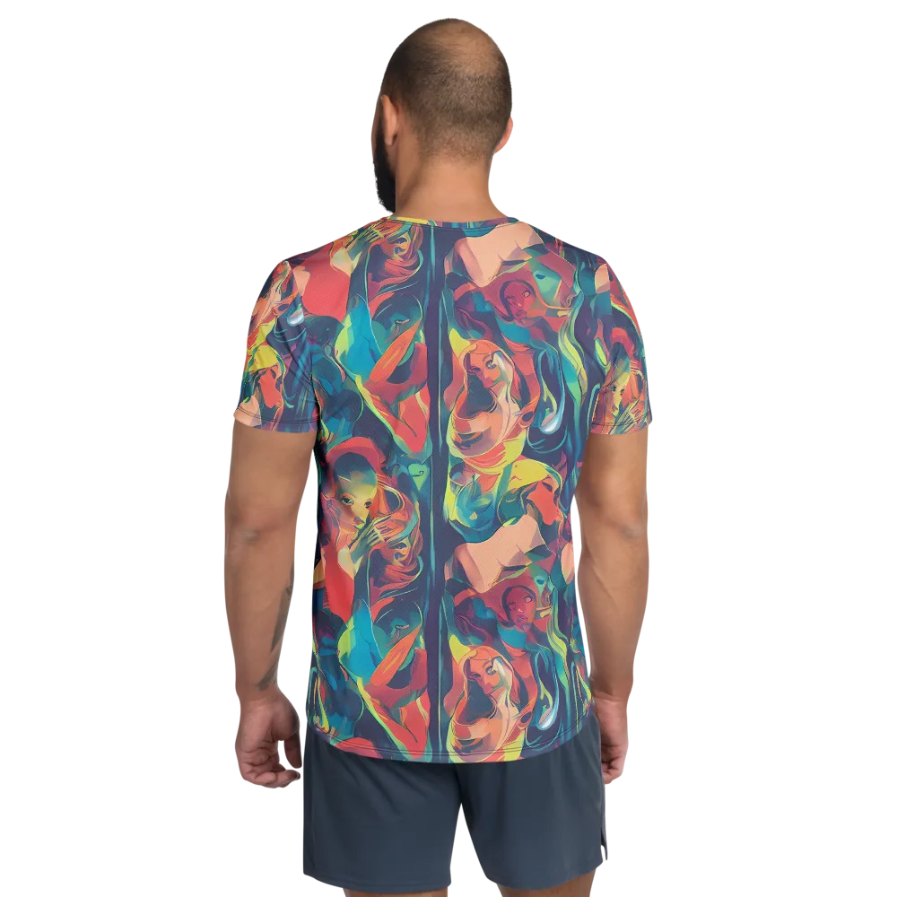 Neon Aurora on Men's Athletic T-Shirt — Back
