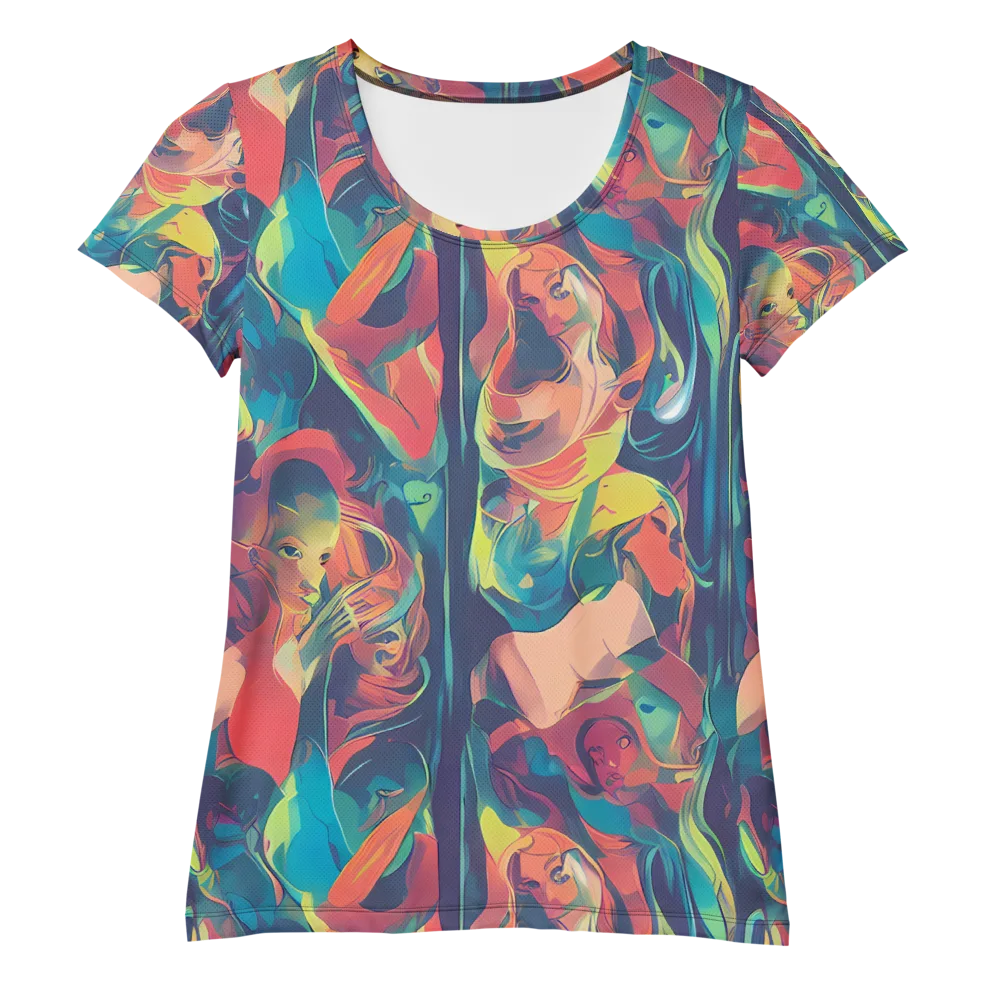 Neon Aurora on Women's Athletic T-Shirt — Front