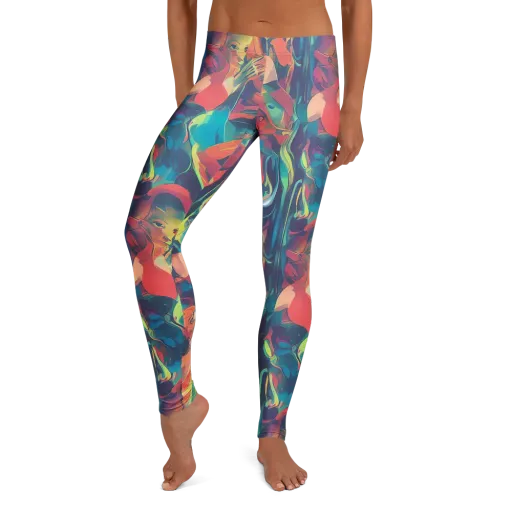 Neon Aurora on a Leggings