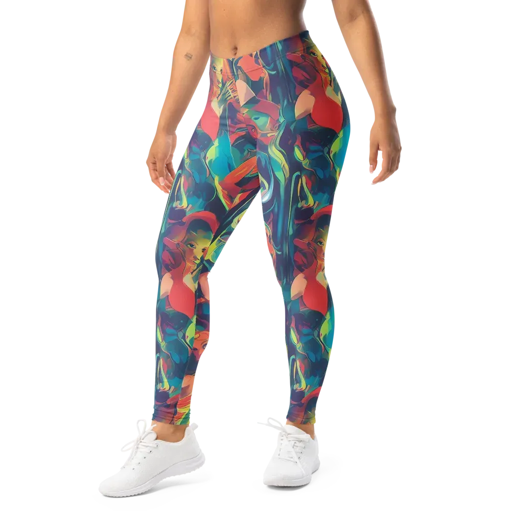 Neon Aurora on Leggings — Left Front