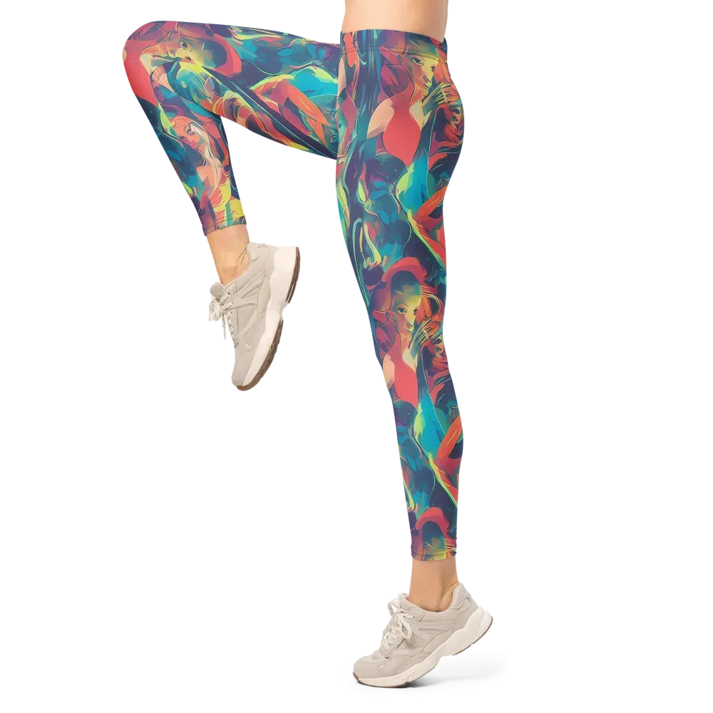 Neon Aurora on Leggings — Left