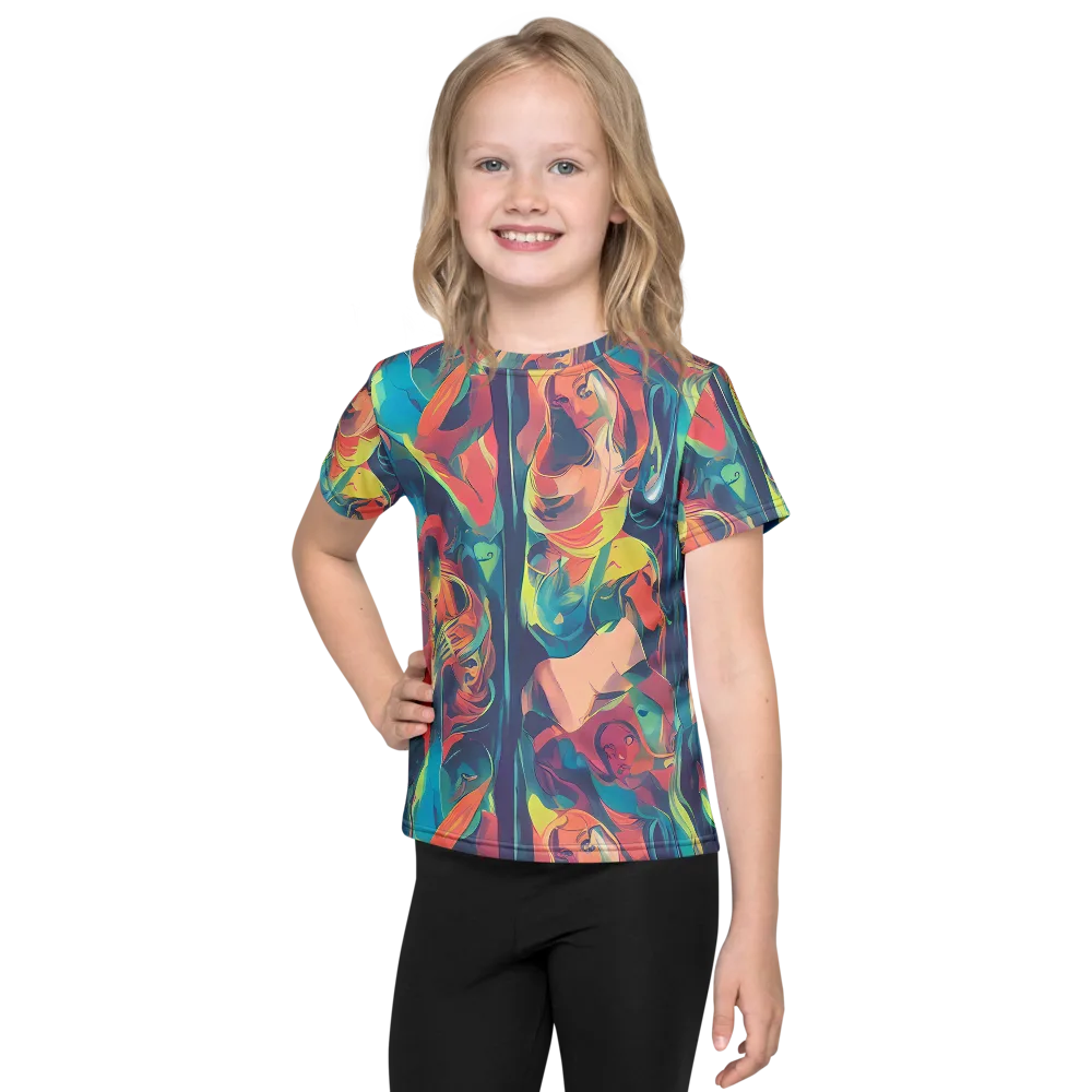 Neon Aurora on Kids Crew Neck T-Shirt — Front