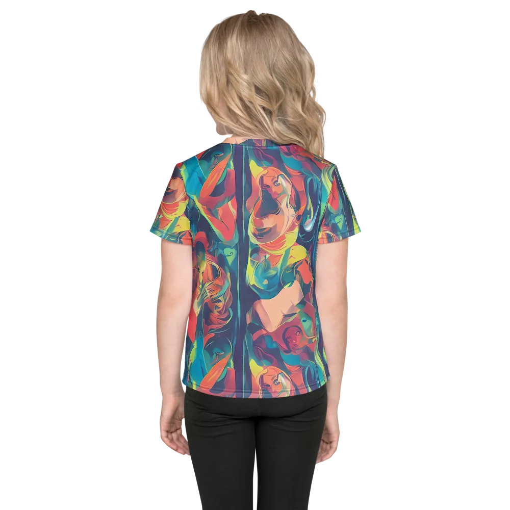 Neon Aurora on Kids Crew Neck T-Shirt — Back
