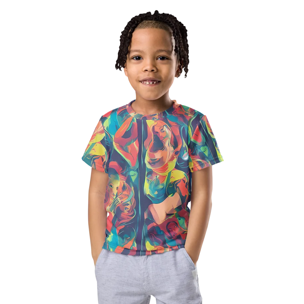 Neon Aurora on Kids Crew Neck T-Shirt — Front