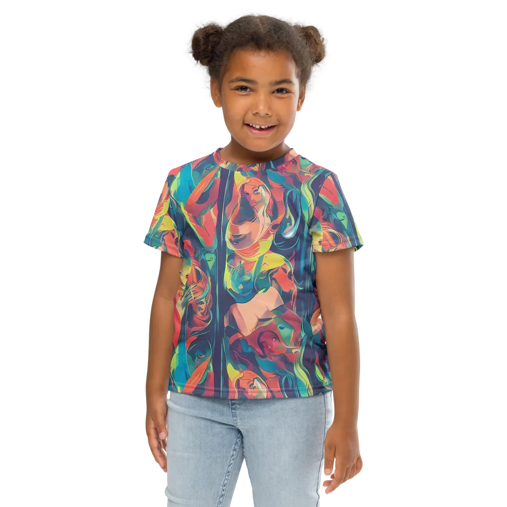 Neon Aurora on Kids Crew Neck T-Shirt — Front