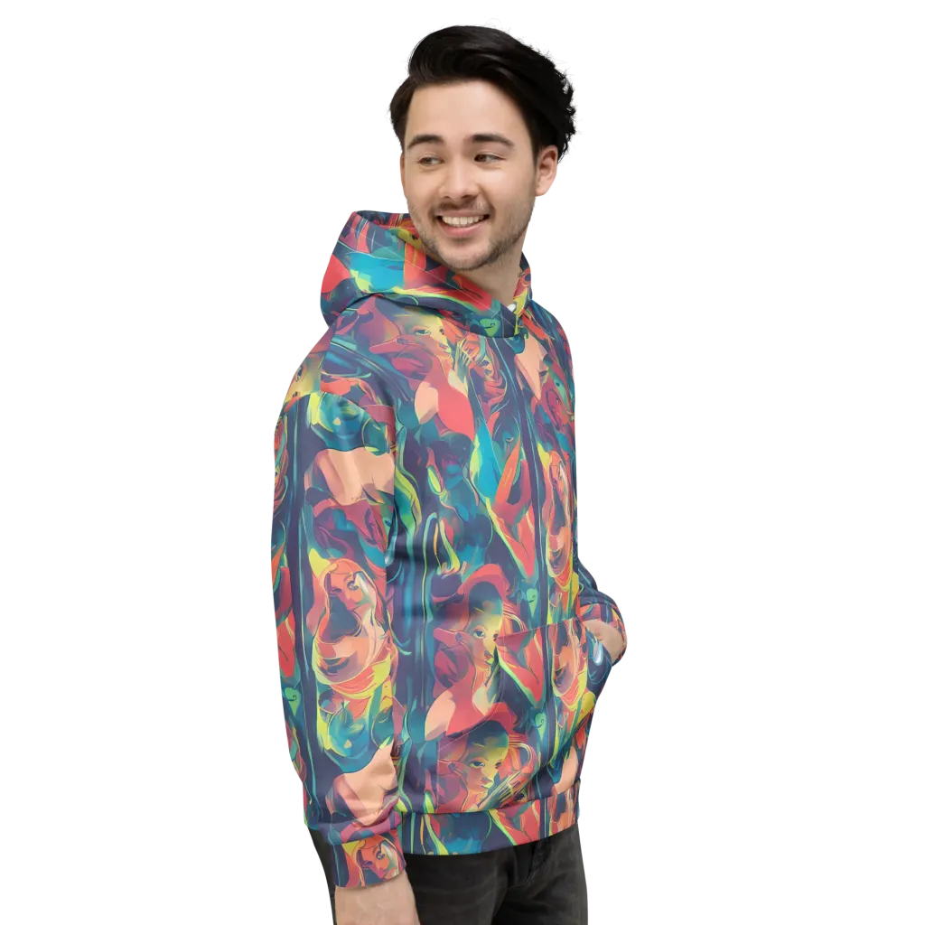 Neon Aurora on Hoodie — Right