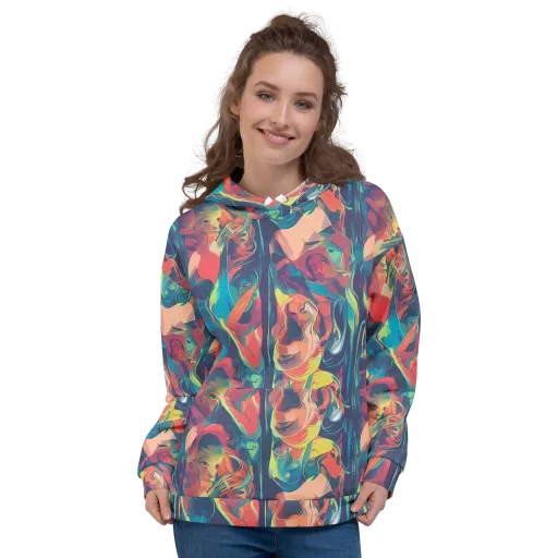 Neon Aurora on a Hoodie