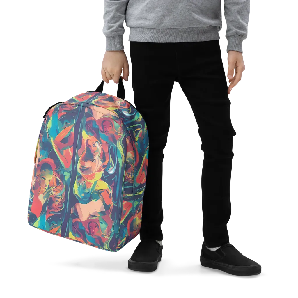 Neon Aurora on Minimalist Backpack — Zoomed-in