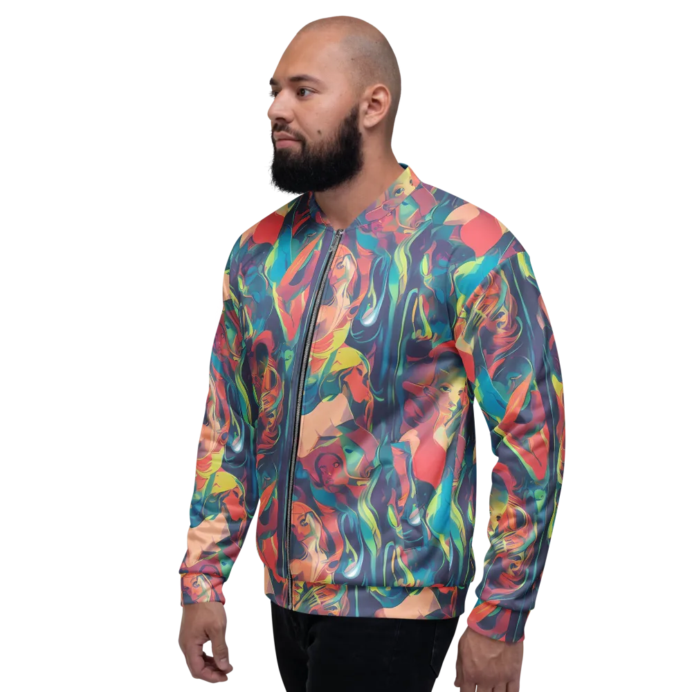 Neon Aurora on Bomber Jacket — Left