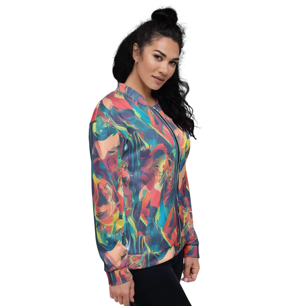 Neon Aurora on Bomber Jacket — Right