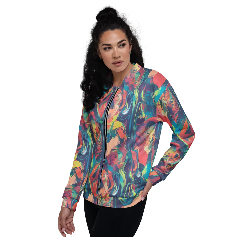 Neon Aurora on Bomber Jacket — Left