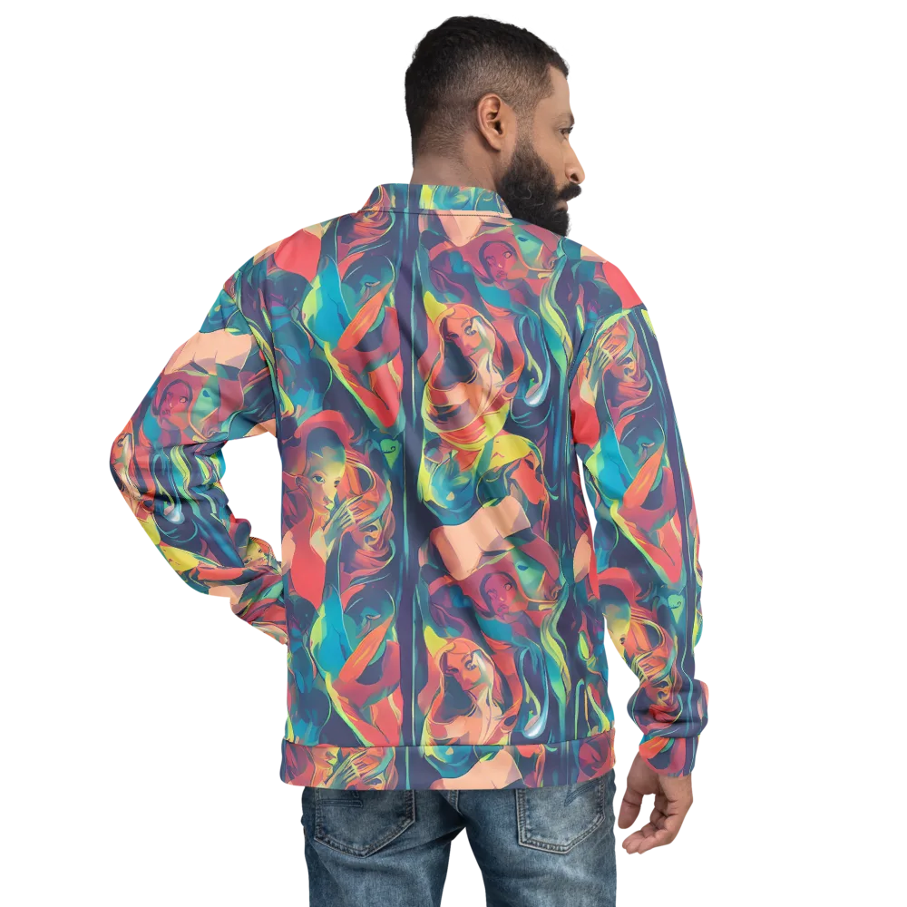 Neon Aurora on Bomber Jacket — Back