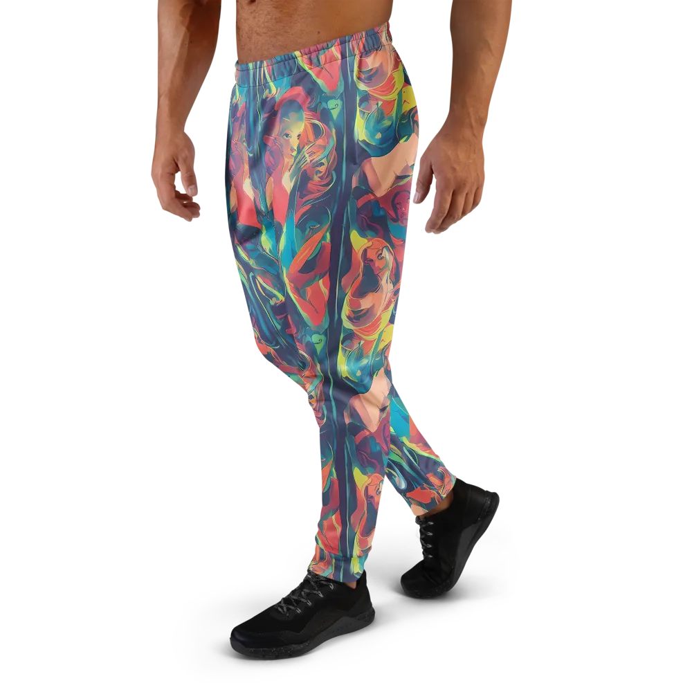 Neon Aurora on Men's Joggers — Left