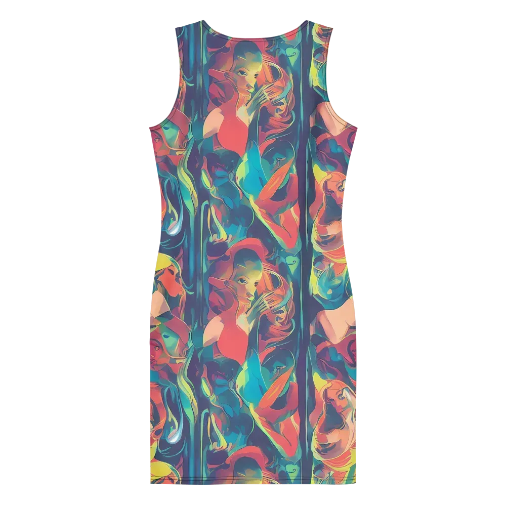 Neon Aurora on Bodycon Dress — Back