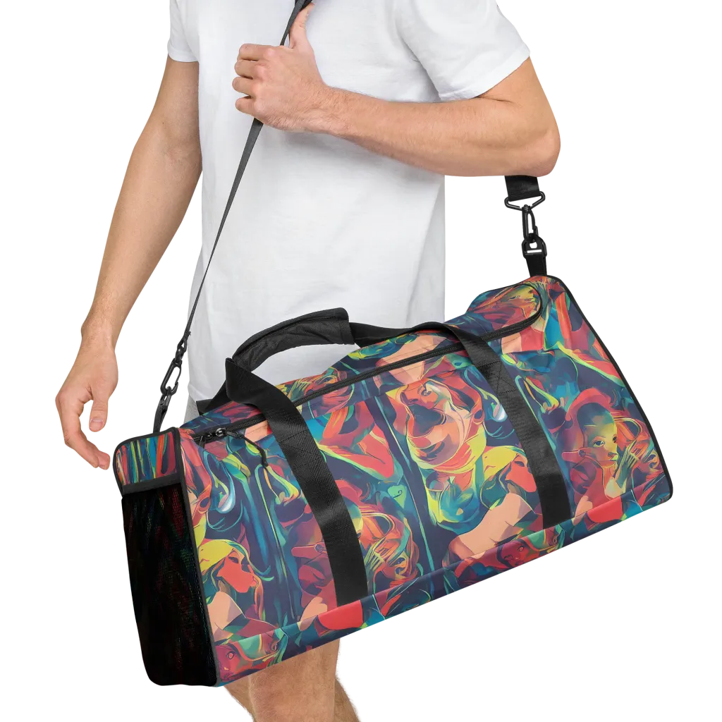 Neon Aurora on Duffle Bag — Right Front