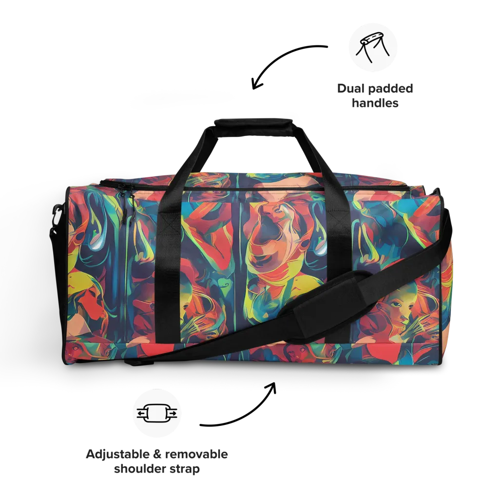 Neon Aurora on Duffle Bag — Front