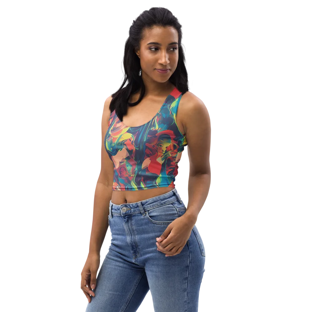 Neon Aurora on Crop Top — Left Front