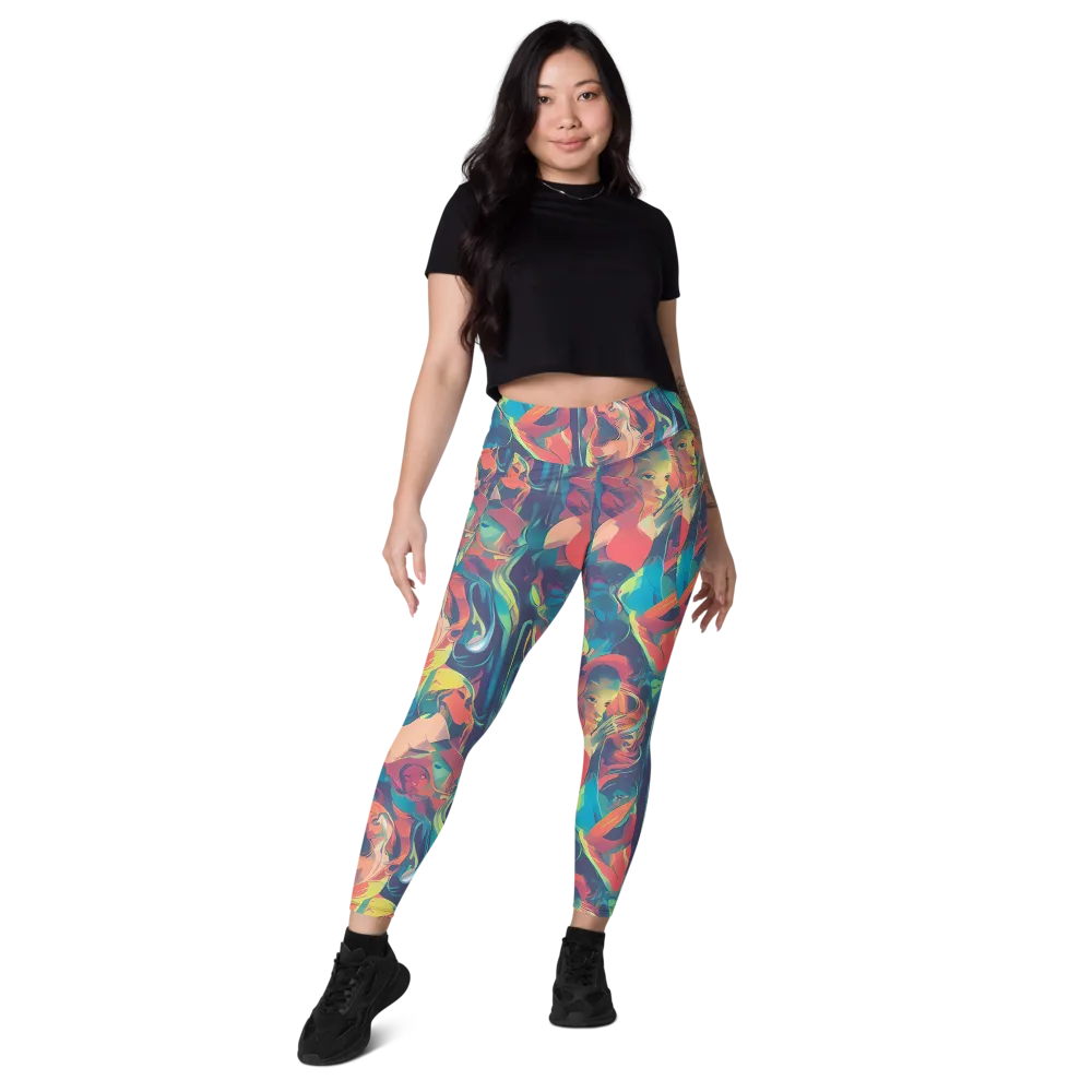 Neon Aurora on Leggings with Pockets — Front