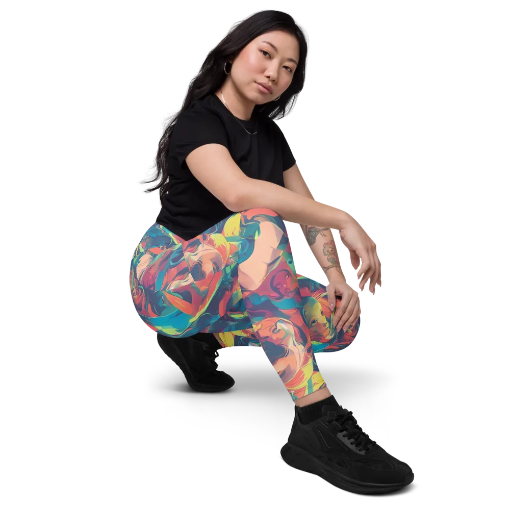 Neon Aurora on Leggings with Pockets — Right Front