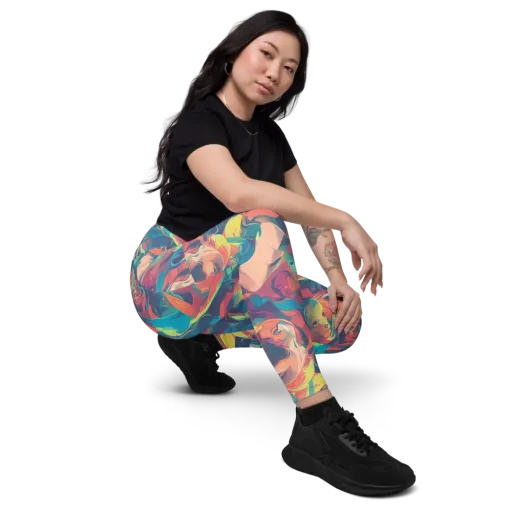 Neon Aurora on a Leggings with Pockets