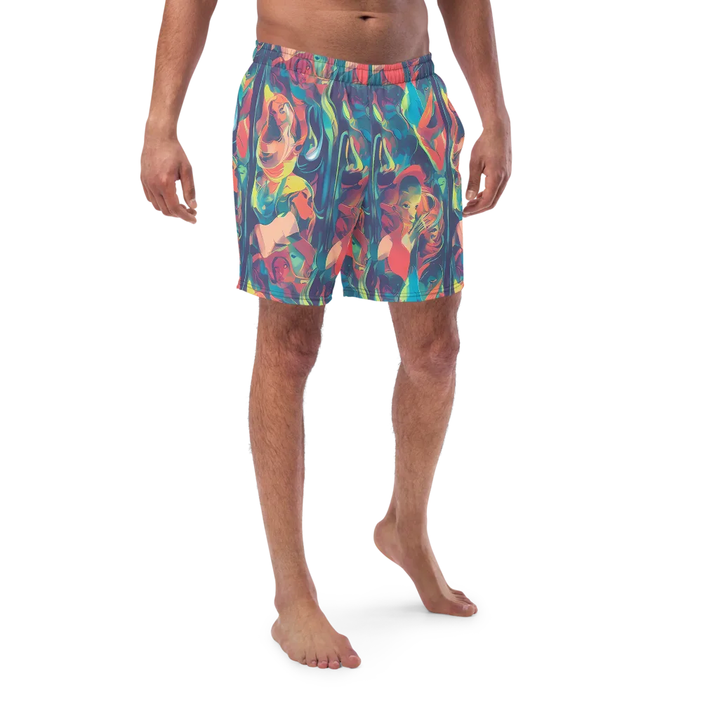 Neon Aurora on Swim Trunks — Front