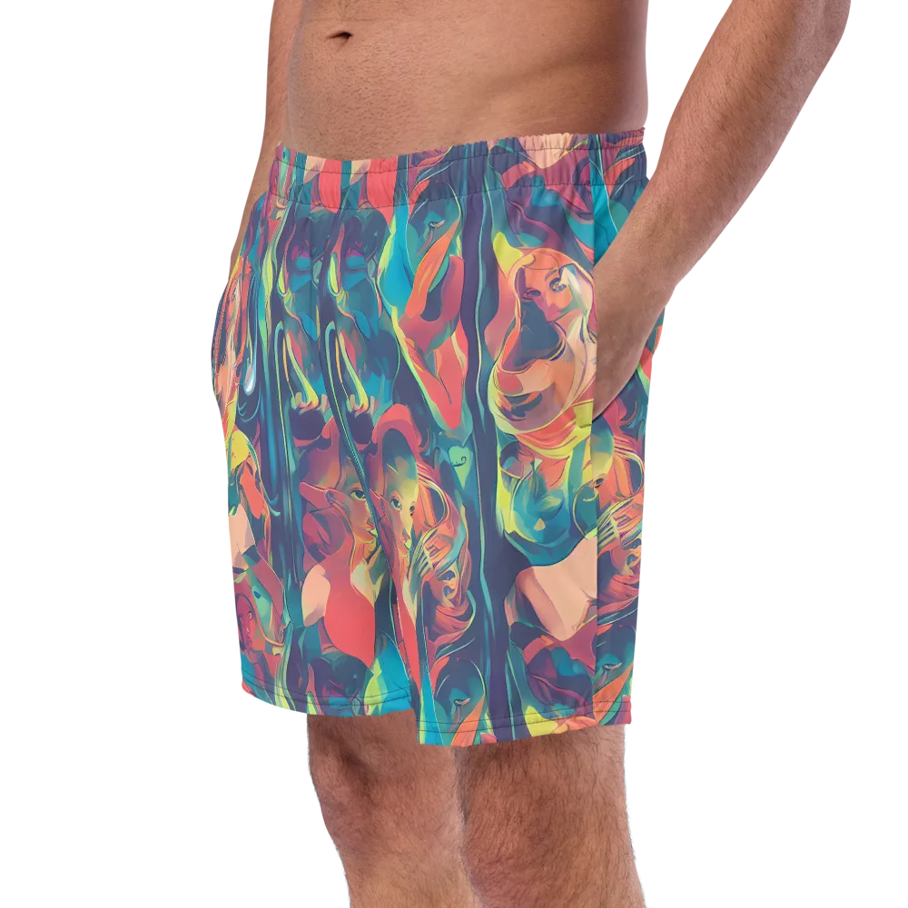 Neon Aurora on Swim Trunks — Left Front