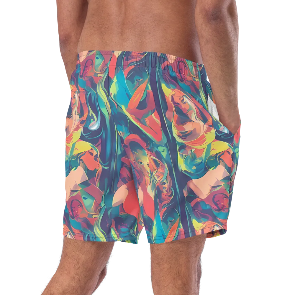 Neon Aurora on Swim Trunks — Right Back