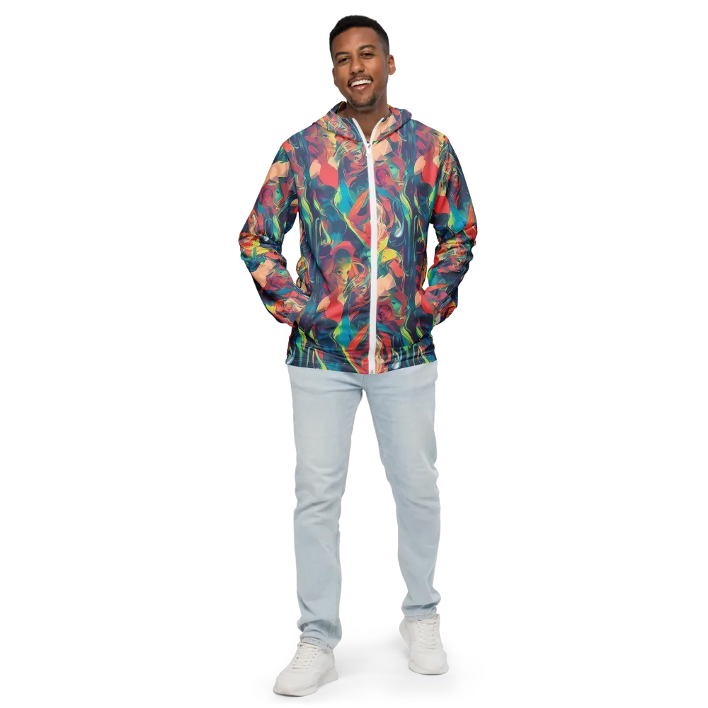 Neon Aurora on Men's Windbreaker — Front