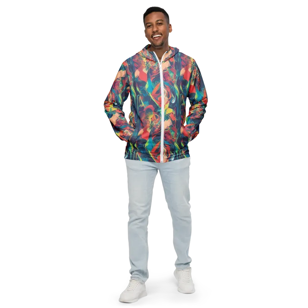 Neon Aurora on Men's Windbreaker — Front